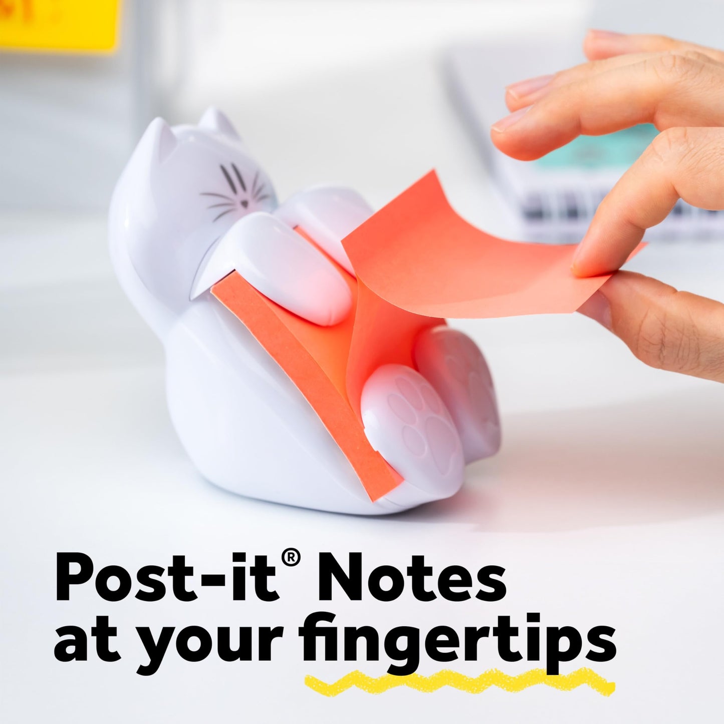Post-it Cat Figure Pop-up Note Dispenser, 3 inch x 3 inch, (CAT-330)