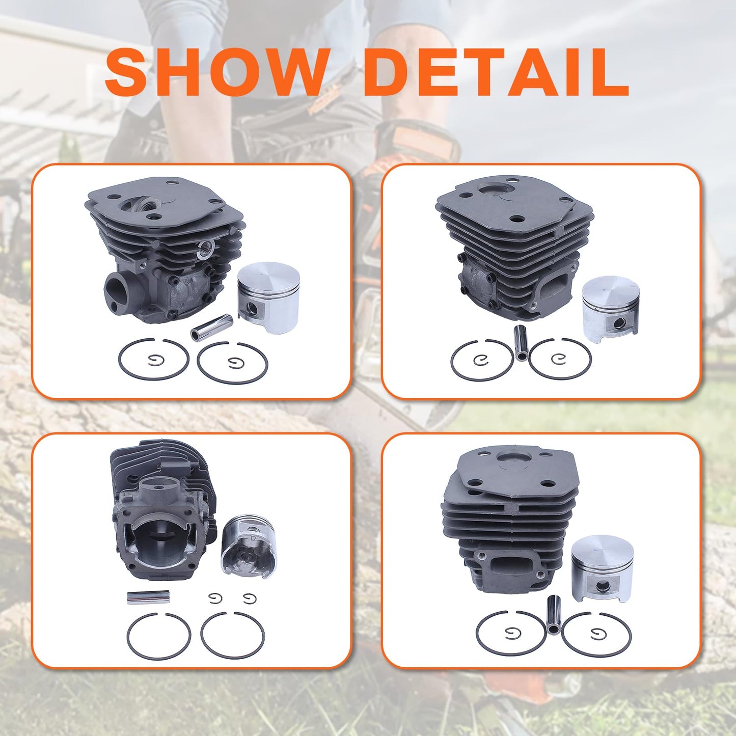 Mtanlo Big Bore 45Mm Cylinder Piston Kit For Husqvarna 353 351 350 346 346Xp 345 340 Chainsaw 503283208, 503 28 32 08, 503854401, 503854501, 503998601, 503 88 92 01, 503 86 96 01, 503 86 95 02