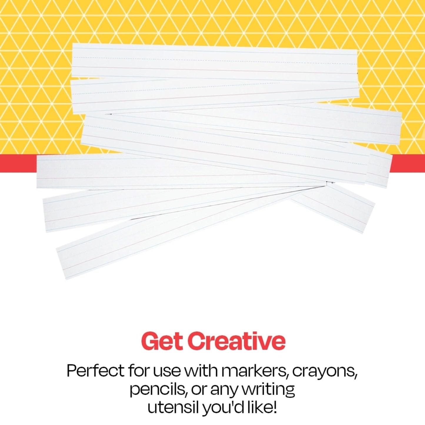 School Specialty Zaner Bloser Tagboard Sentence Strips - 3 in x 24 in - Pack of 100 - White