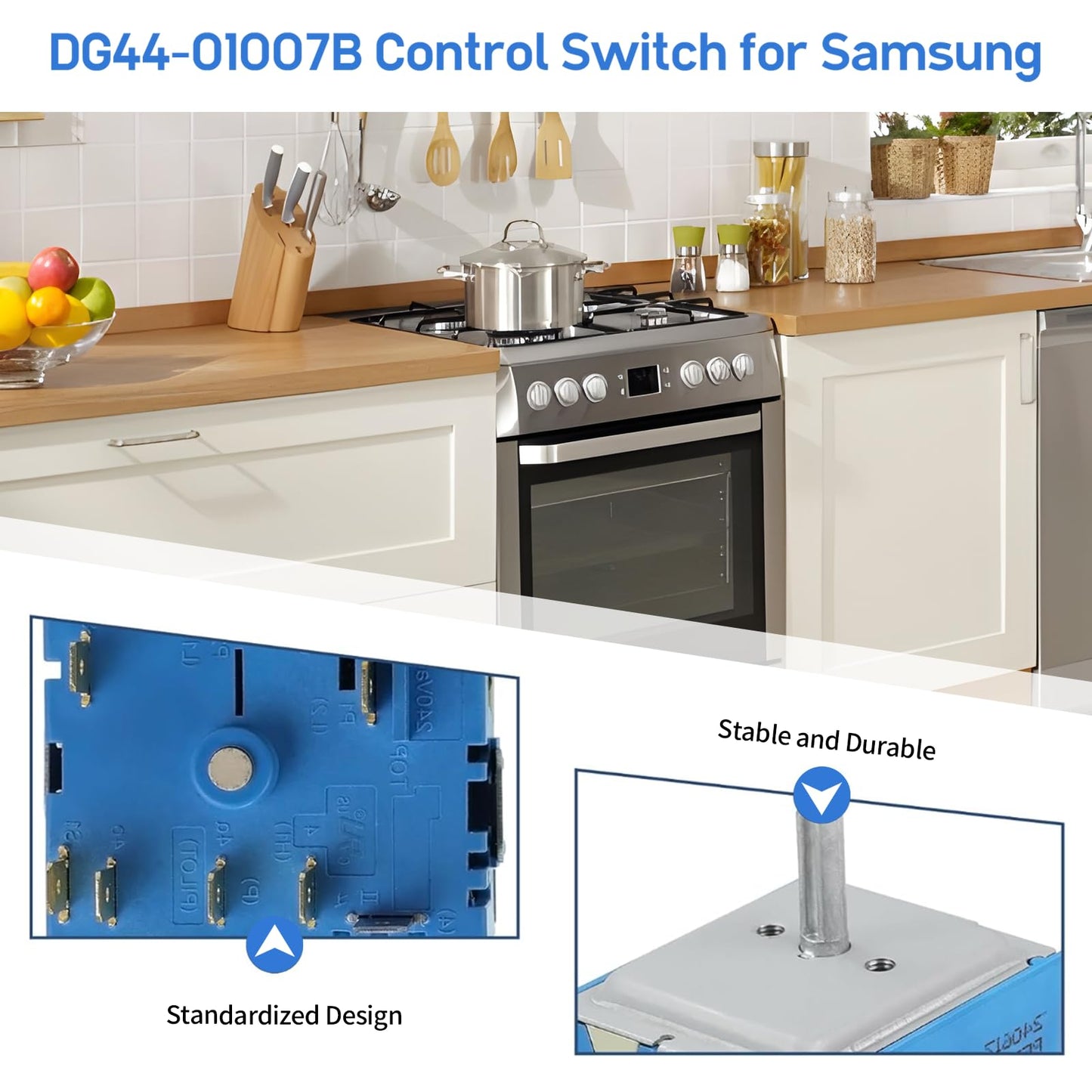 DG44-01007B Range Surface Element Control Switch compatible with Samsung Electric Range, Replacement for DG44-01007A, PER001-03, PER001-13T, 4929395, AP6003098, PS11735755, EAP11735755