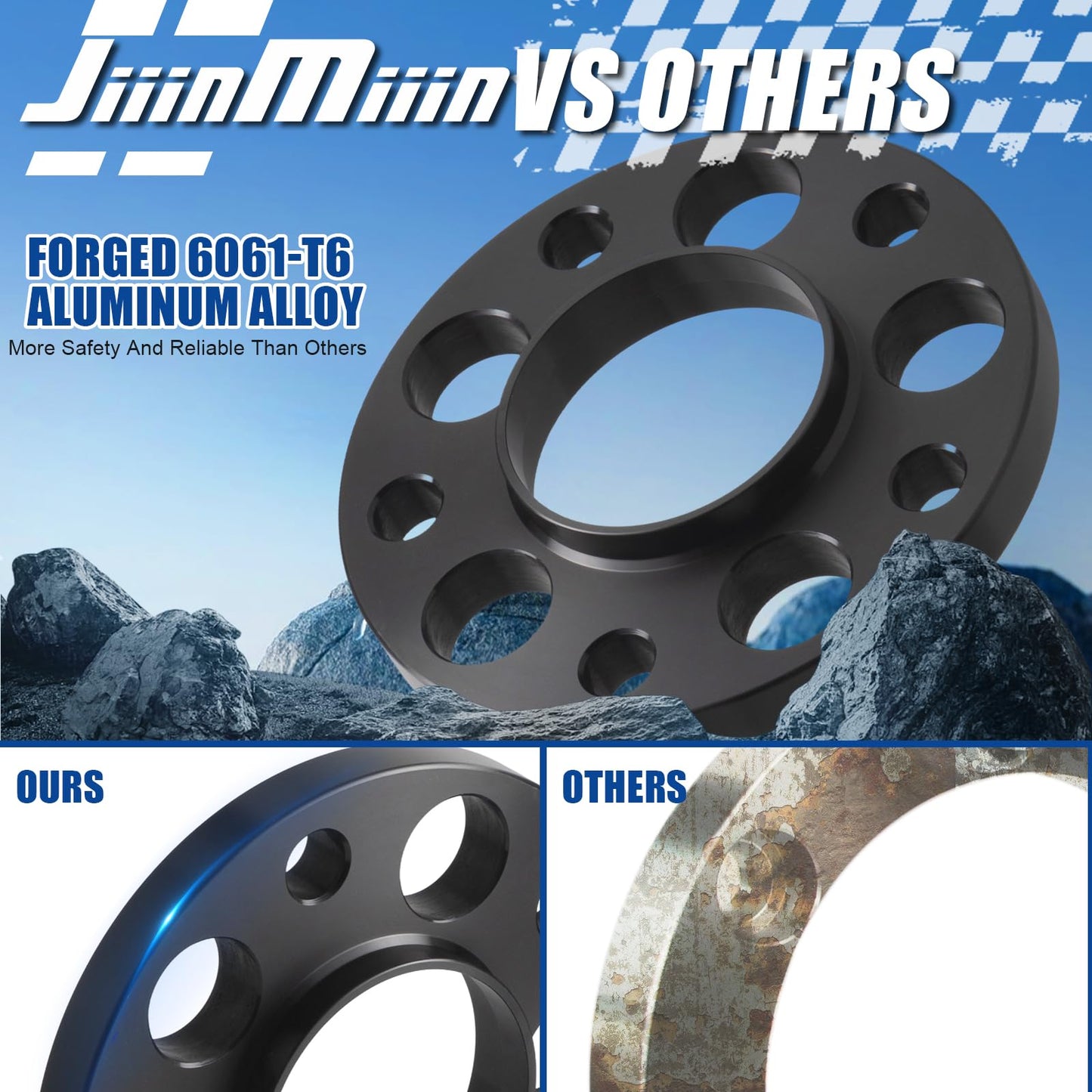JiiinMiiin 5X120 Wheel Spacers, 2PCS 15mm Hubcentric Forged Adapters for E36 E46 E90 E92 E60 318i 323i 325i 328i 330i 335i 525i 545i Thread Pitch M12x1.5 Hub Bore 72.56mm