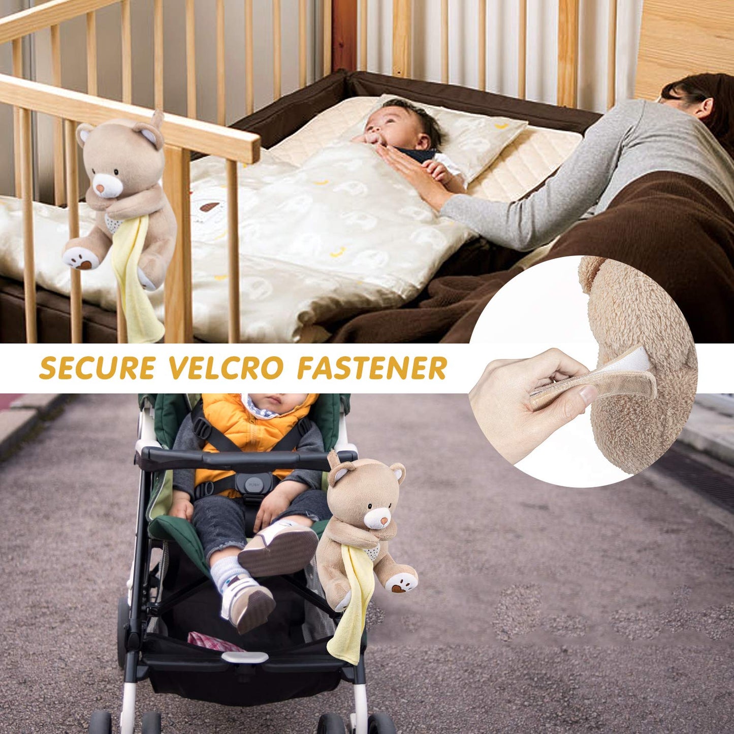 BEREST Rechargeable Sleep Soother Heartbeat Dreamy Bear, Baby Cry Sensor Lullabies & White Noise Machine, Nursery Decor Night Light Projector, Toddler Crib Sleeping Aid Baby Shower Gifts Teddy