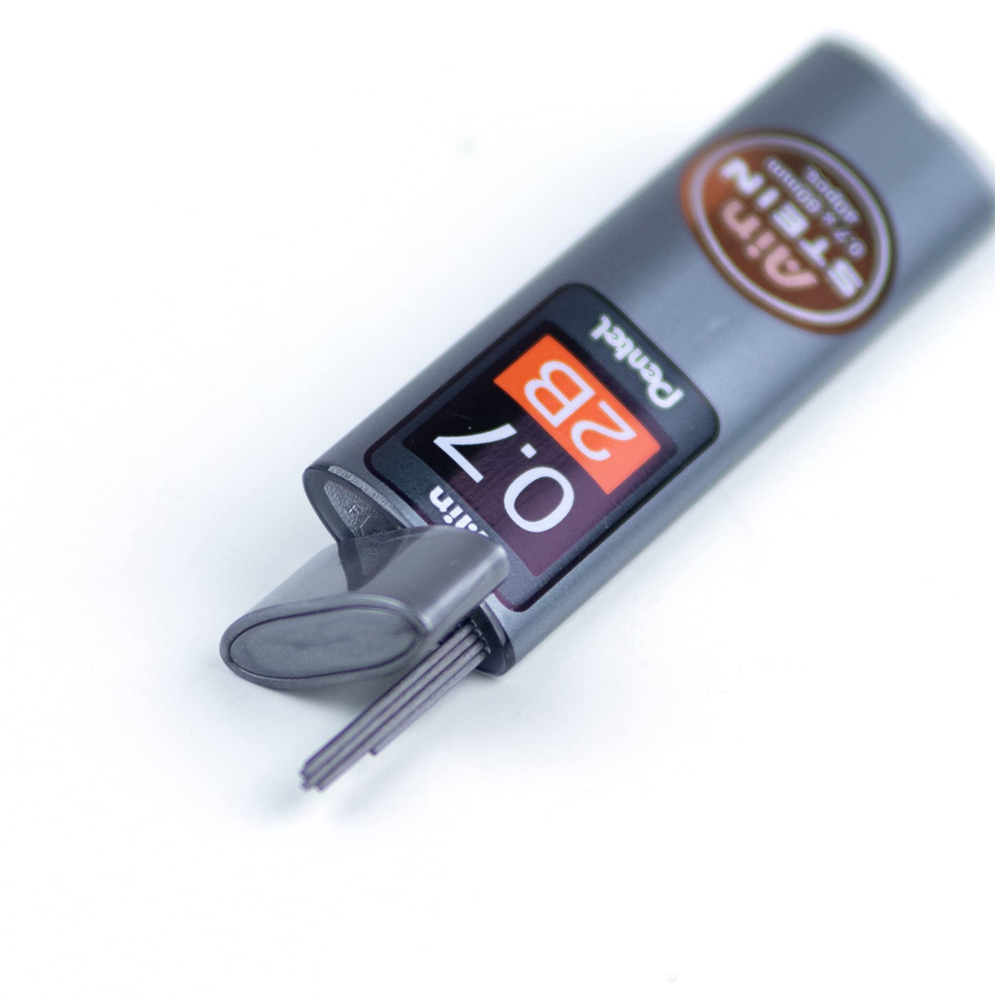 Pentel Ain Stein Lead Refill for Mechanical Pencils, 2B Grade, Dark Soft Lead For Sketching, 40 Leads per Tube, 0.7mm Medium Point, C277-2B, Box of 12