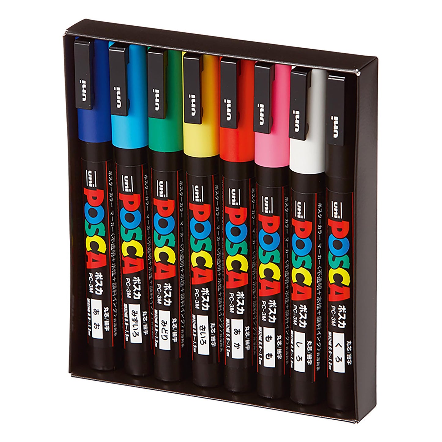Posca Full Set of 8 Acrylic Paint Pens with Reversible Fine Point Pen Tips, Posca Pens are Acrylic Paint Markers for Rock Painting, Fabric, Glass Paint, Metal Paint, and Graffiti