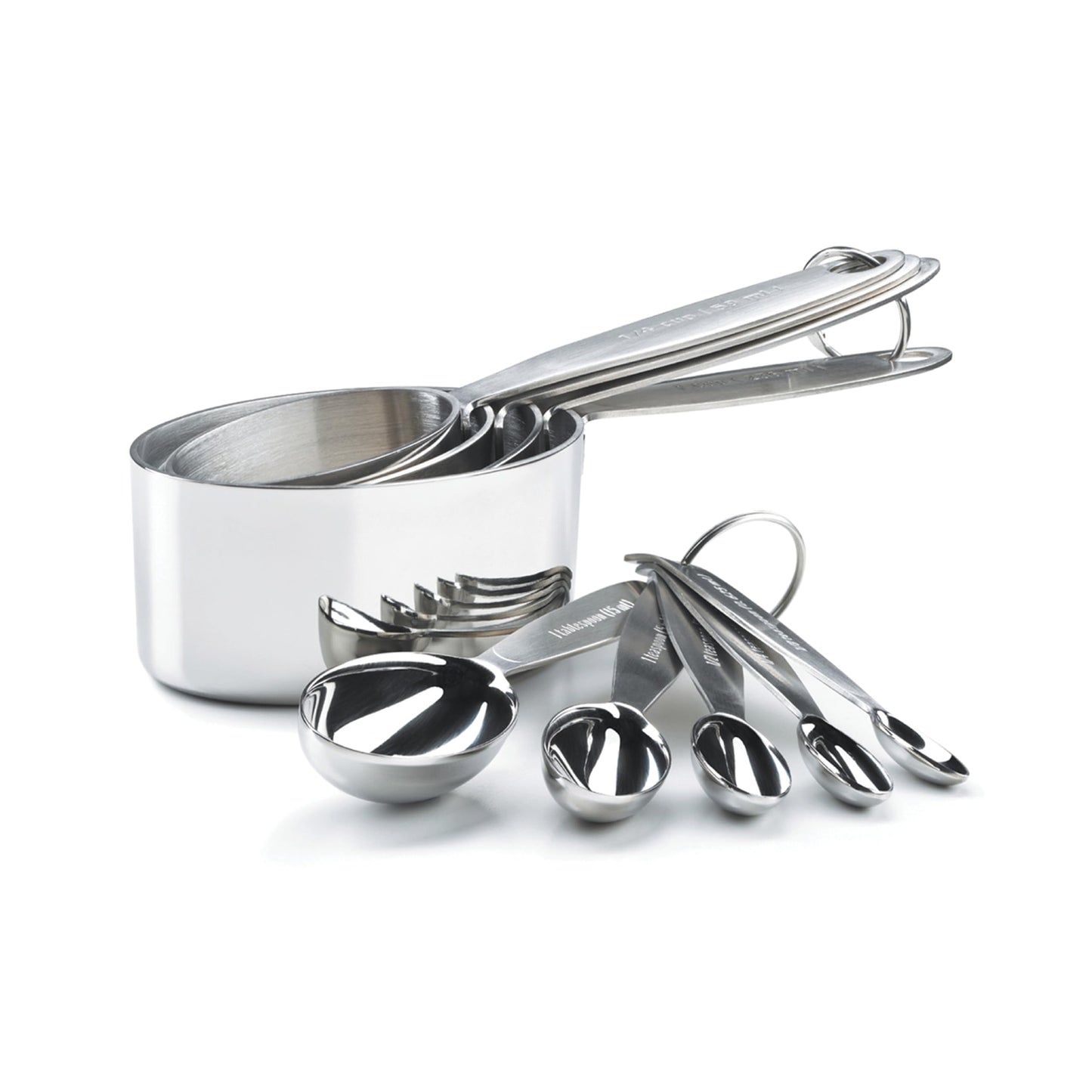 Cuisipro 747143 Stainless Steel Measuring Cup & Spoon Set, Silver - Standard