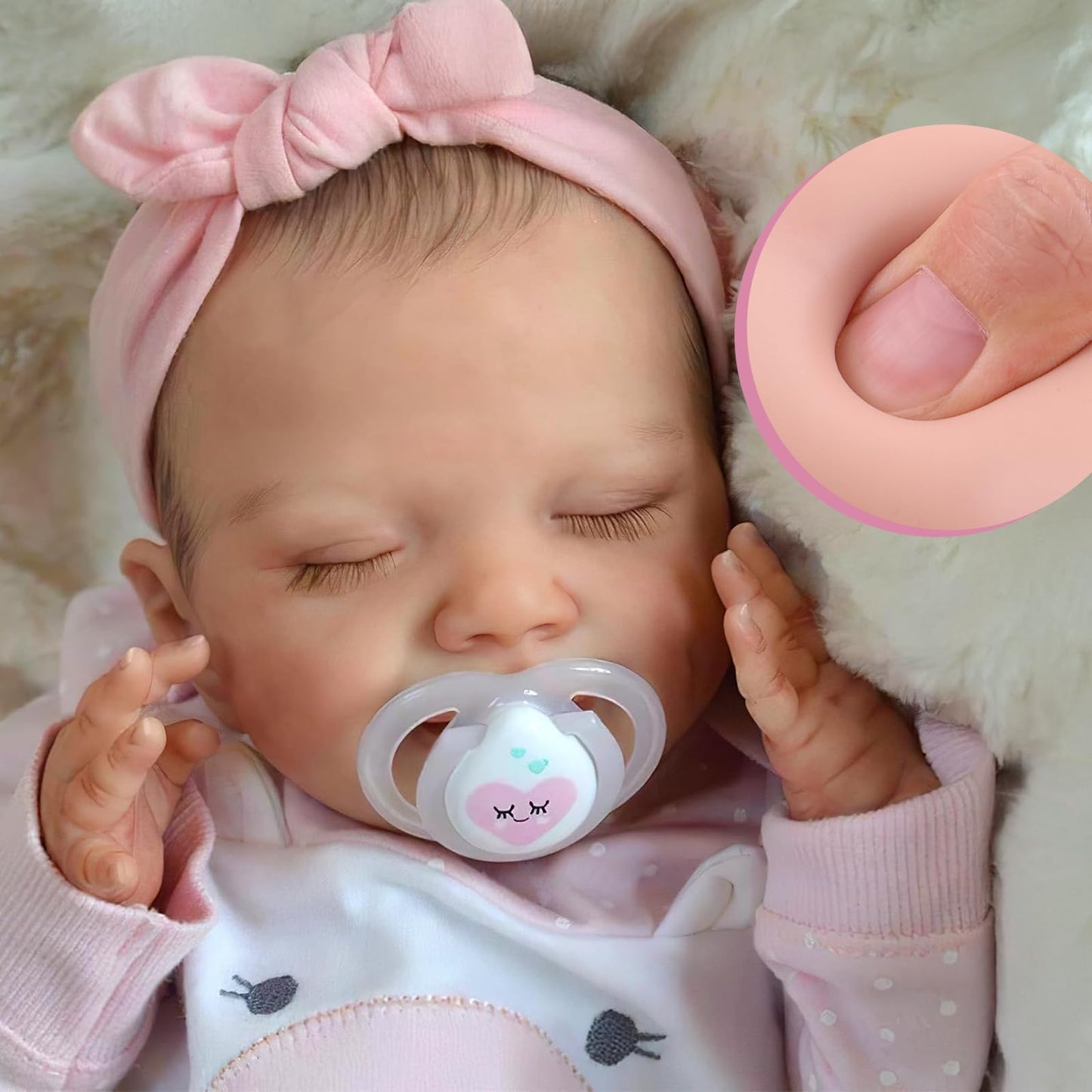 BABESIDE Lifelike Reborn Baby Dolls - 20-Inch Sweet Smile Realistic-Newborn Vinyl Reborn Baby Doll Silicone Full Body Sleeping Baby Girl Real Life Baby Dolls Set for Kids