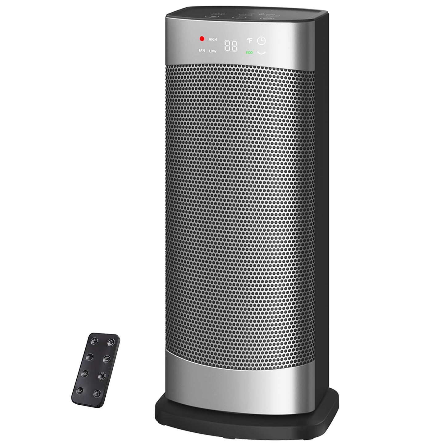 Electric Space Heaters for Indoor Bedroom Home Office Garage, 2X Longer Heat Range 17 Inch Portable Oscillating Heater with Thermostat, 1500W PTC Ceramic Fast Heating 4 Modes, 1500W, 24H Timer