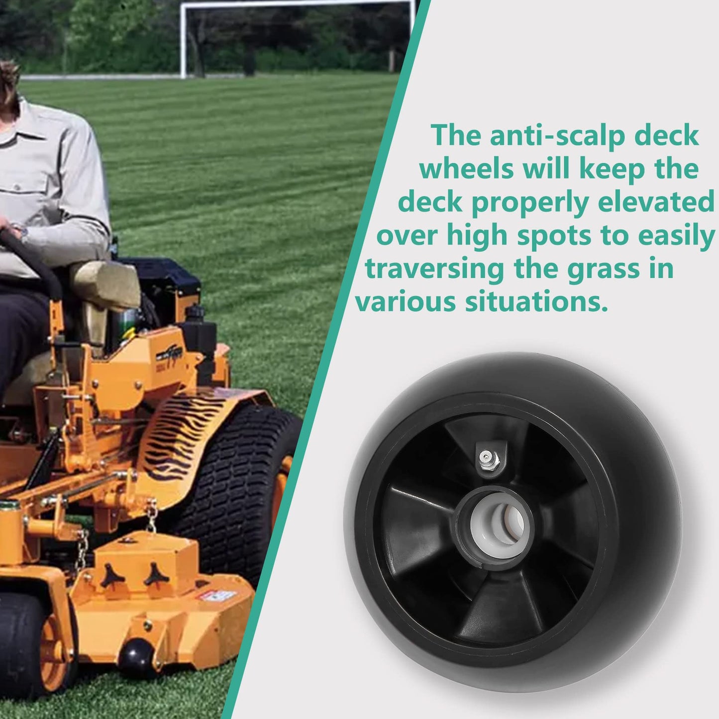 Deck Wheel Kit 4PCS Compatible with John Deere 48" 54" 60" 72" Deck Lawn Mowers Part# AM125172