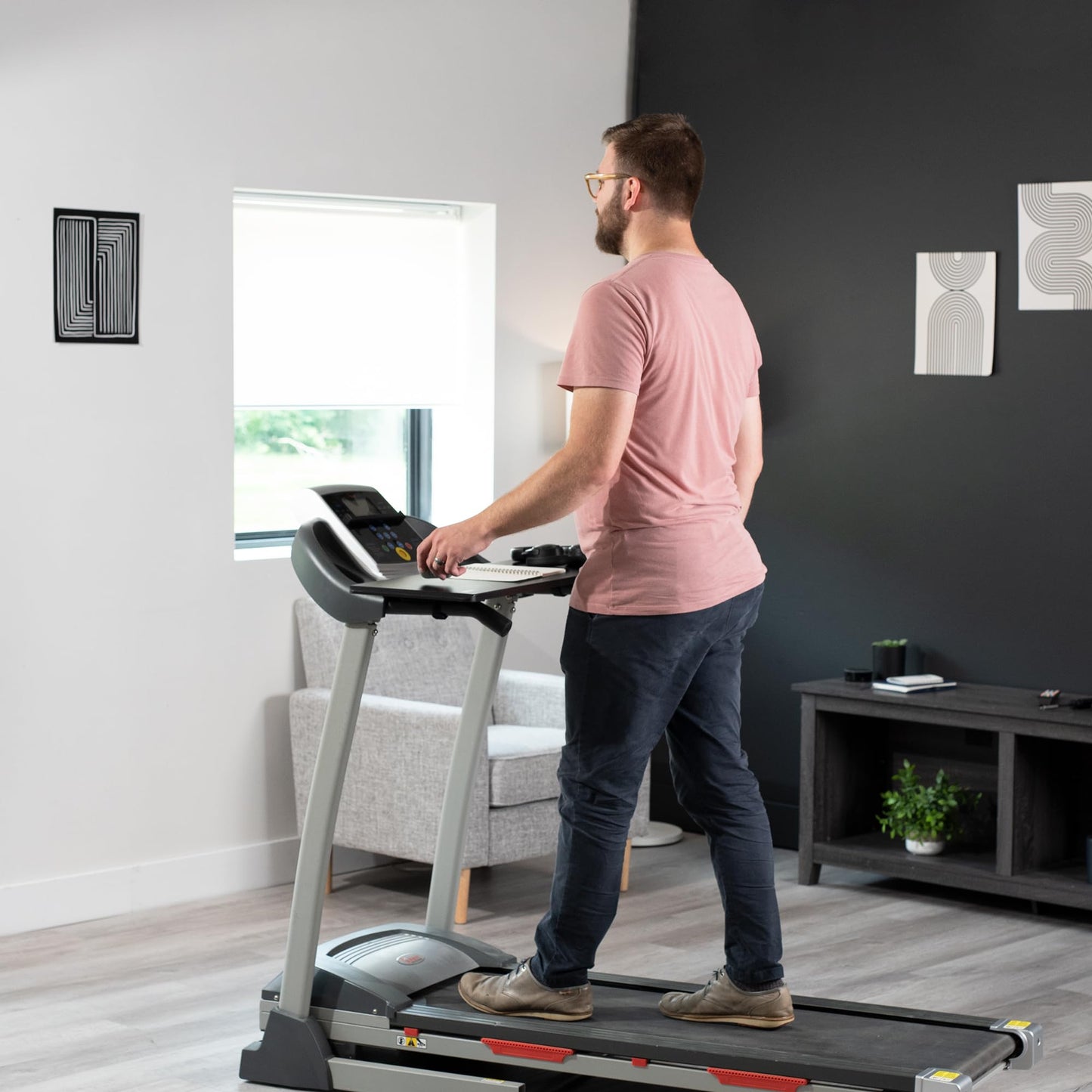 VIVO Universal Treadmill Desk, Ergonomic Platform Designed for Notebooks, Tablets, Laptops, and More, Workstation for Treadmill Handlebars up to 31 inches, Black, Stand-TDML2