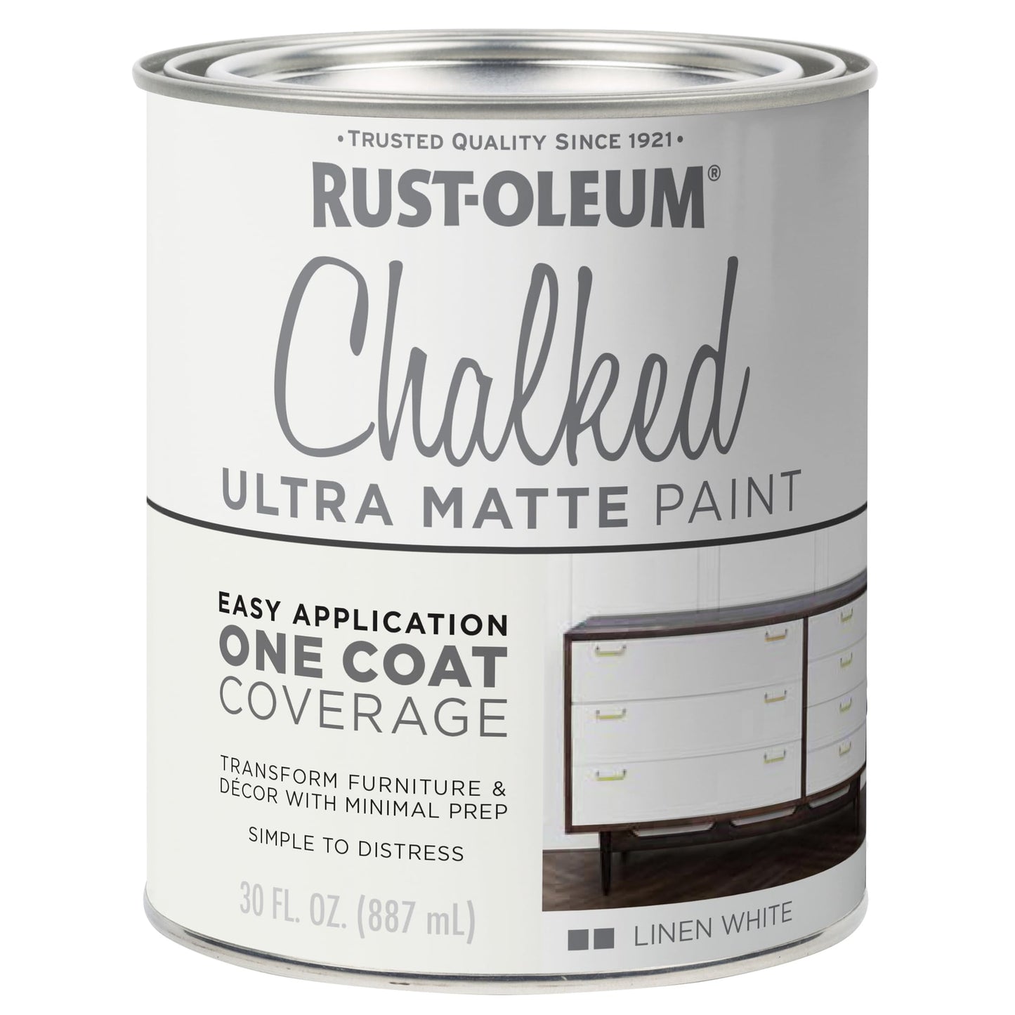 Rust-Oleum Ultra Matte Interior Chalked Paint 887 ml (Pack of 1), Linen White