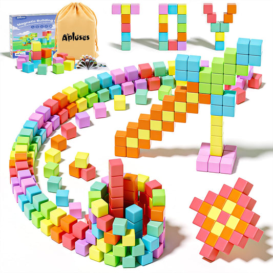 Magnetic Blocks for Toddlers Toys, Large Magnetic Cube Toy for Sensory STEM Education Preschool Magnet Toys for 3 4 5 6 Year Old Boys and Girls, Gifts for Kids Ages 4-8