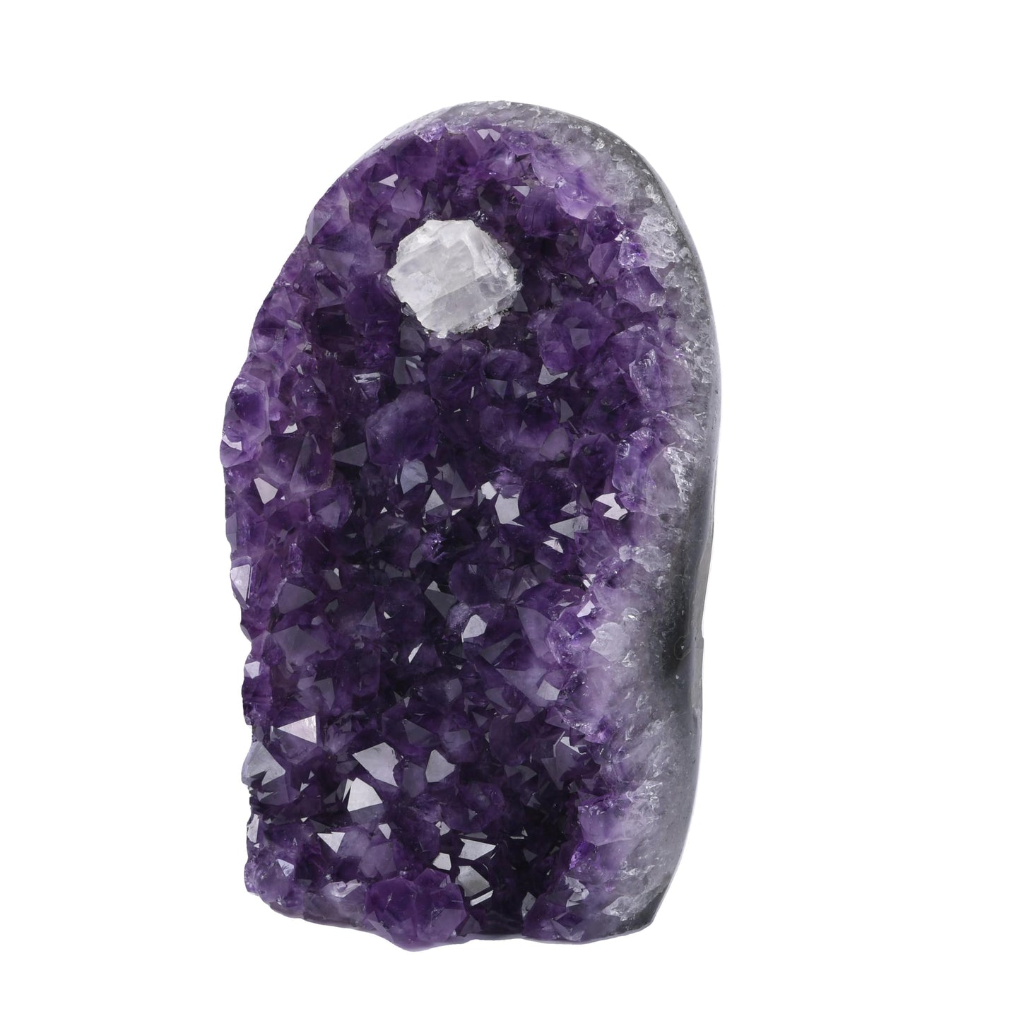 Premium Amethyst Geode Stone Cluster [3 to 3.5 lb.] - Each Piece is Unique & Natural - Real Raw Healing Crystal Rock from Uruguay - Deep Purple Decoration - FREE Selenite Wand
