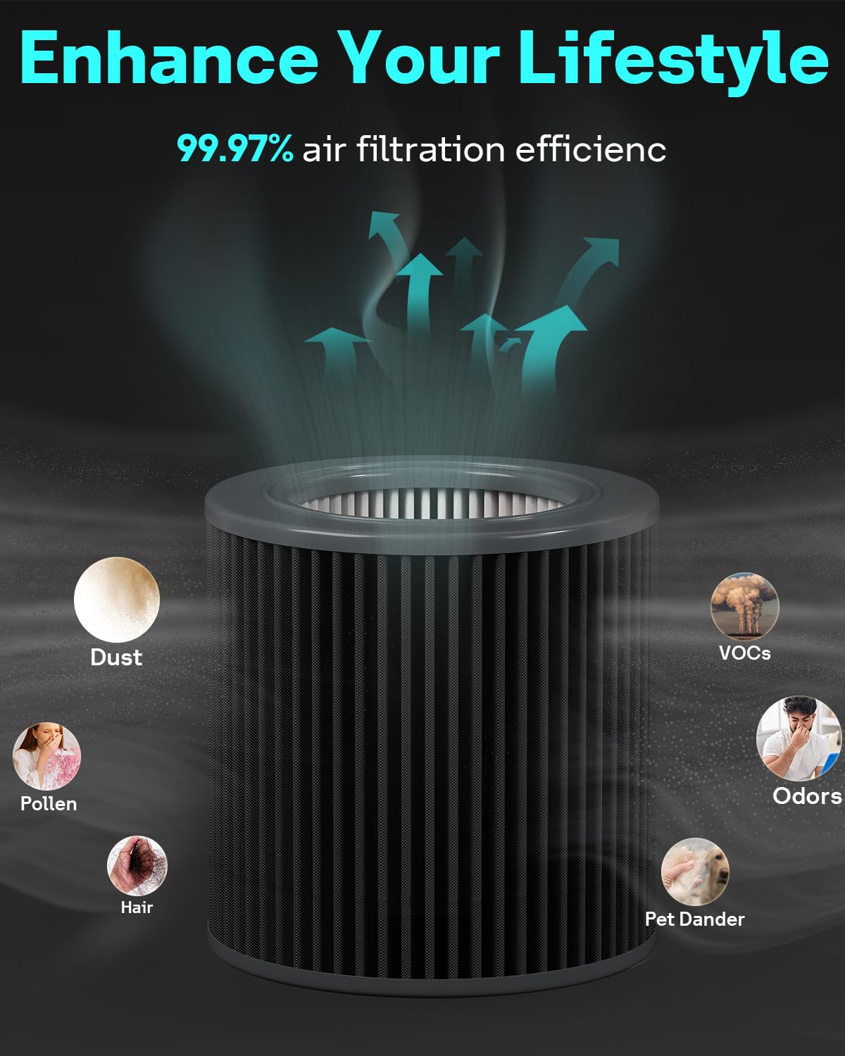 Leemone 2 Pack H13 True PECO-HEPA Filter Replacements for Molekule Air Mini & Air Mini + Air Purifiers, High-efficiency Cleans Air of Smoke VOCs Dust & Other Pollutants