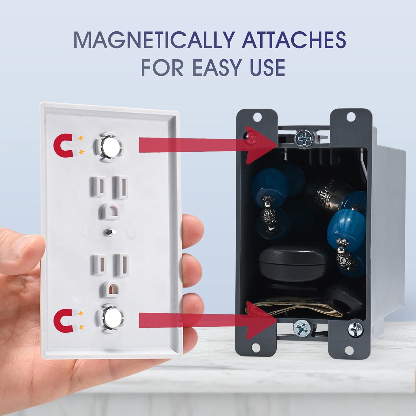 Electrical Outlet Hidden Wall Safe (Simple Install, Magnetically Attaches For Easy Use) Hiding Places for Valuables | Hide in Plain Sight Key Money Jewelry Storage Cash Holder Safes Outlet Safe Box