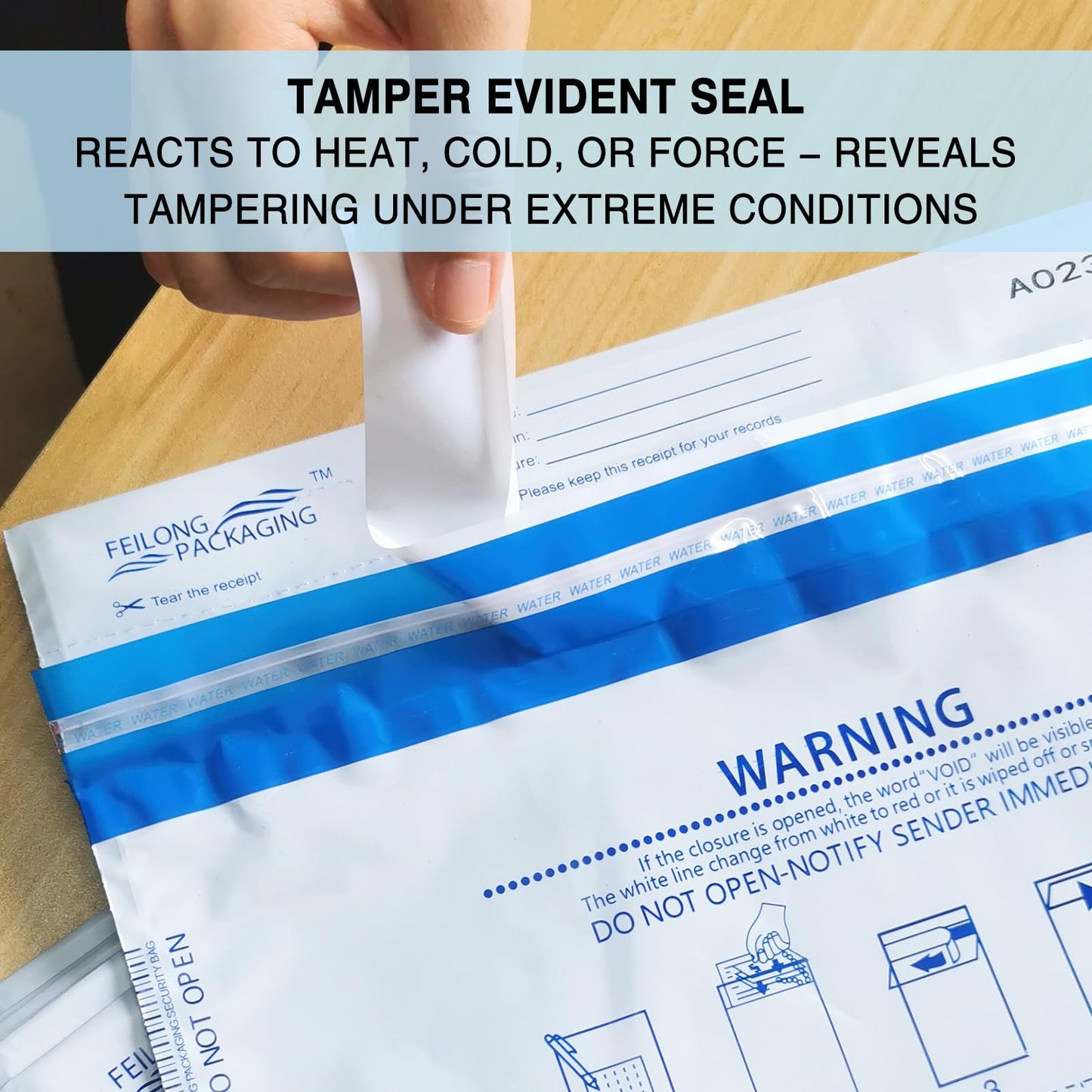 100Pcs 12"x16" Bank Deposit Bags - Tamper Evident Security Bags - Cash Bags with High Level Security Seal - White Security Bags - Opaque 2.8 Mil Plastic (12" x 16")
