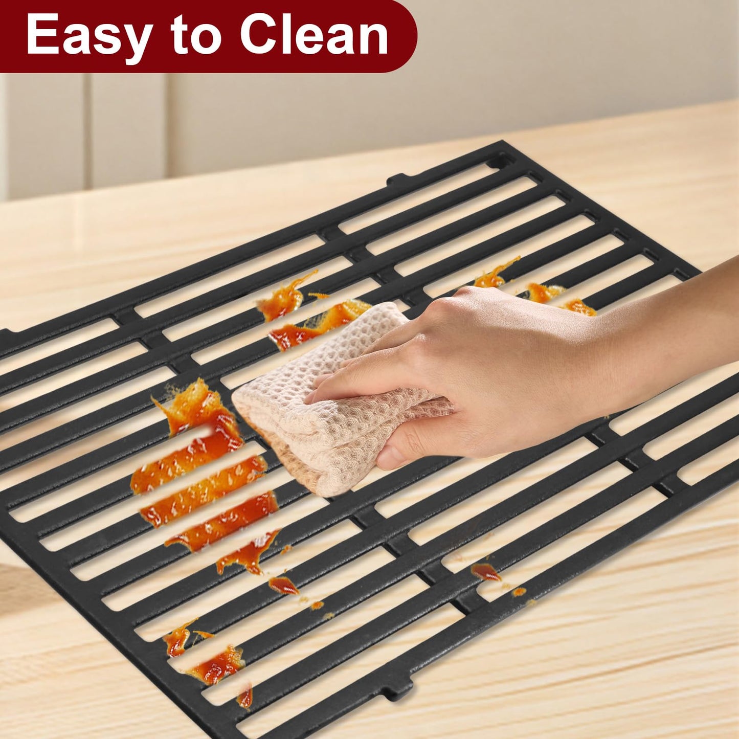 Hiorucet 7638 Cooking Grate for Weber Spirit 300 Series E/S 310 E/S 320 E/S 330, Spirit 700 Series, Genesis Silver B/C, Genesis Gold B/C, Platinum B/C, Genesis 1000-3500 Grill Grid, 17.5" BBQ Grate