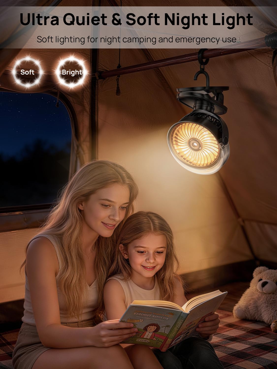 Wrischan Portable Misting Clip on Fan, 6000mAh USB-C Rechargeable Personal Cooling Fan with 4 Speeds & 2 Mist Modes – 360° Rotatable, LED Light for Stroller, Golf Cart, Camping, Home Office & Travel