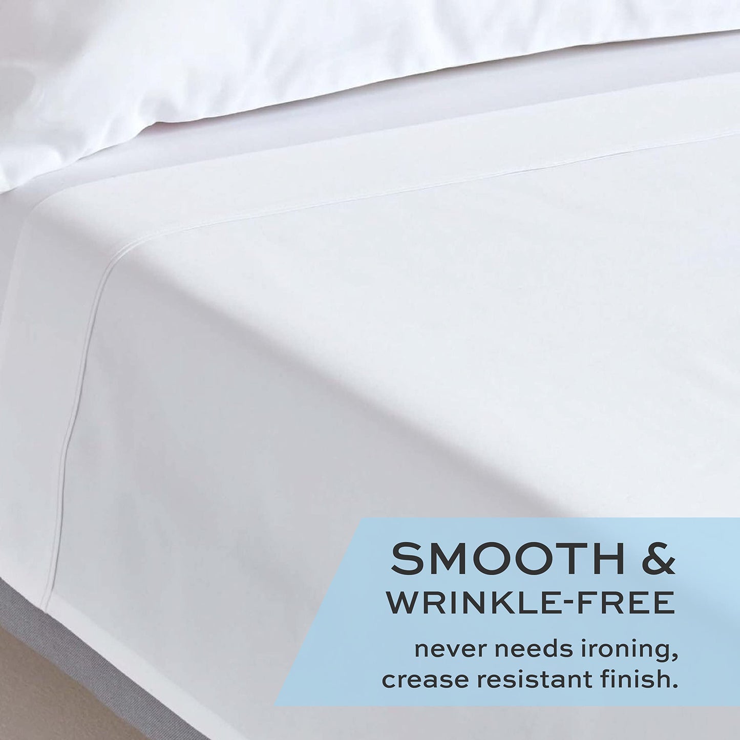 Twin Size Flat Sheets, Cotton/Poly, 66x104 in,White, 6-Pack