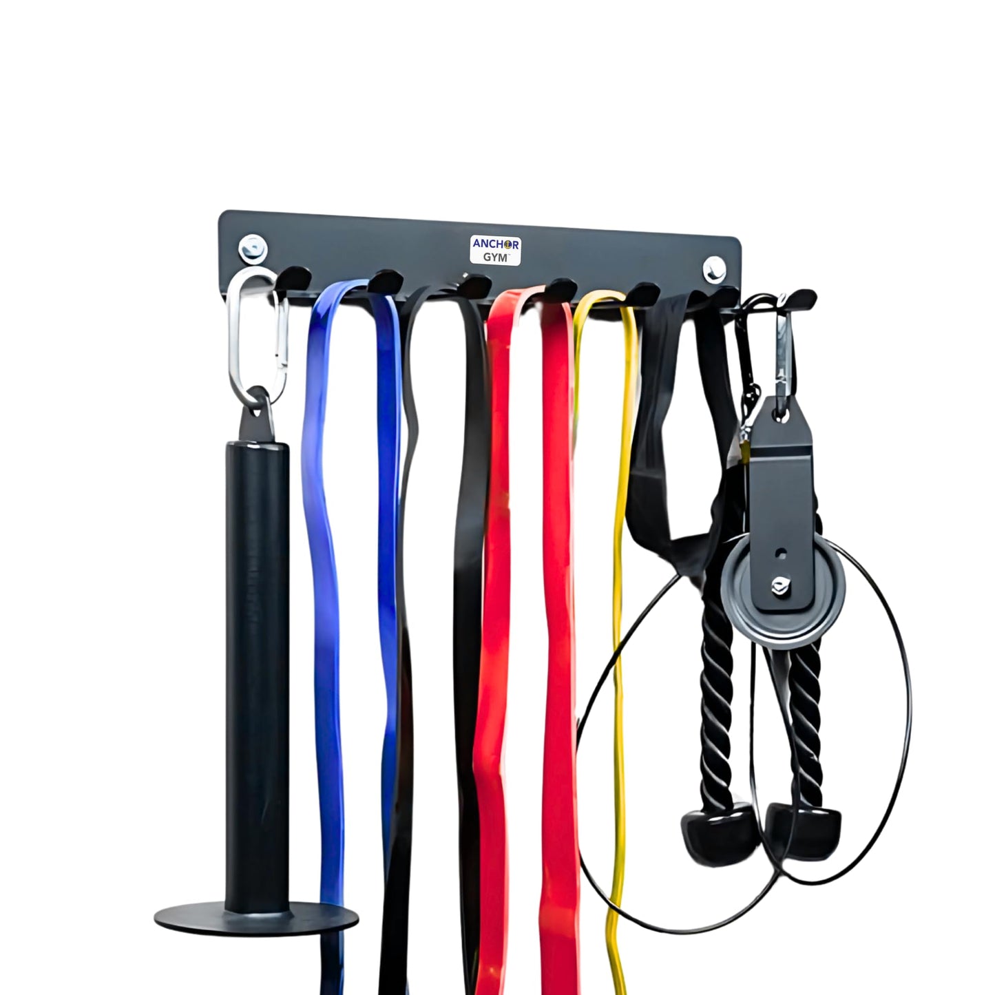 Anchor Gym Resistance Band Storage Rack - Gym Rack Organizer for Ropes, Straps & Small Dumbbells - (L-17 Inches) - (Screws Included)