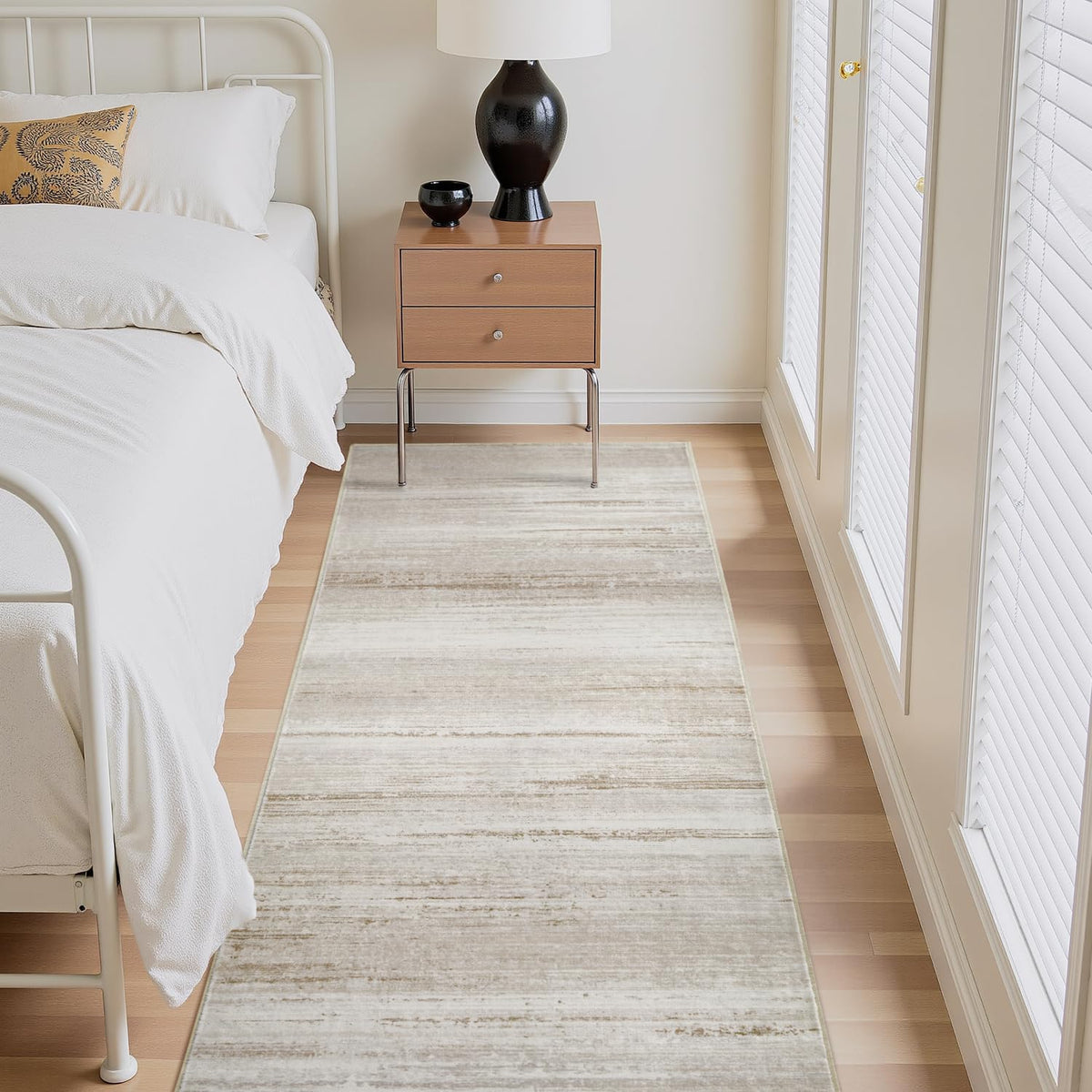 tchdio Abstract Runners for Hallways - 2x6 Runner Rug Washable Non Slip, Modern Abstract Carpet Ultra Soft Kitchen Runner, Low Pile Rugs for Entryway Bedside Laundry Room Brown
