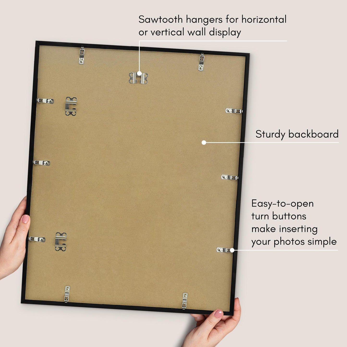 Americanflat 18x22 Picture Frame with Polished Plexiglass - Use as 14x18 Frame with Mat or Display 18x22 Photo Without Mat - Streamline Collection - Thin Border Picture Frames for Wall - Black