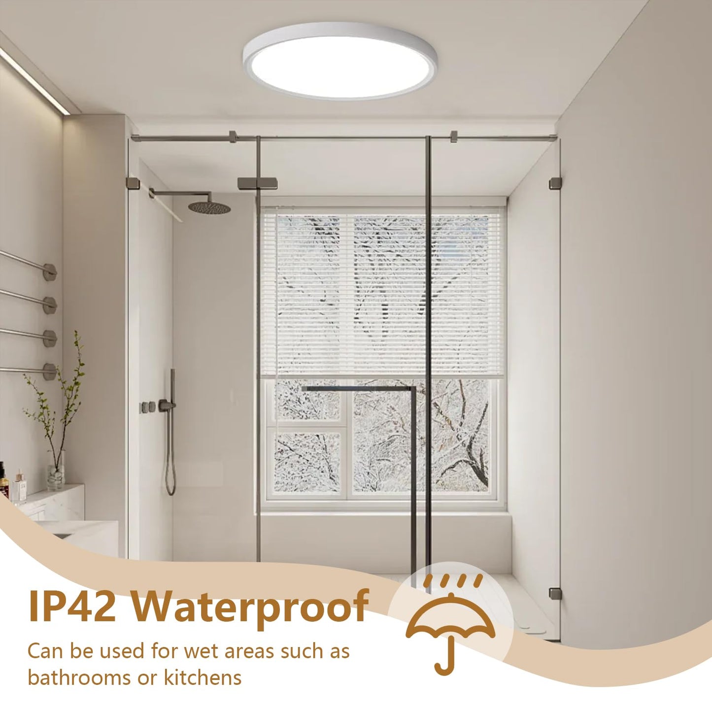 4PK 12Inch LED Flush Mount Ceiling Light, 24W, 2520LM, 3000K/4000K/6000K CCT Selectable, 0.9inch Super Slim LED Ceiling Light Fixture, Low Profile Round Flat Panel Light for Bedroom,Kitchen,Hallway