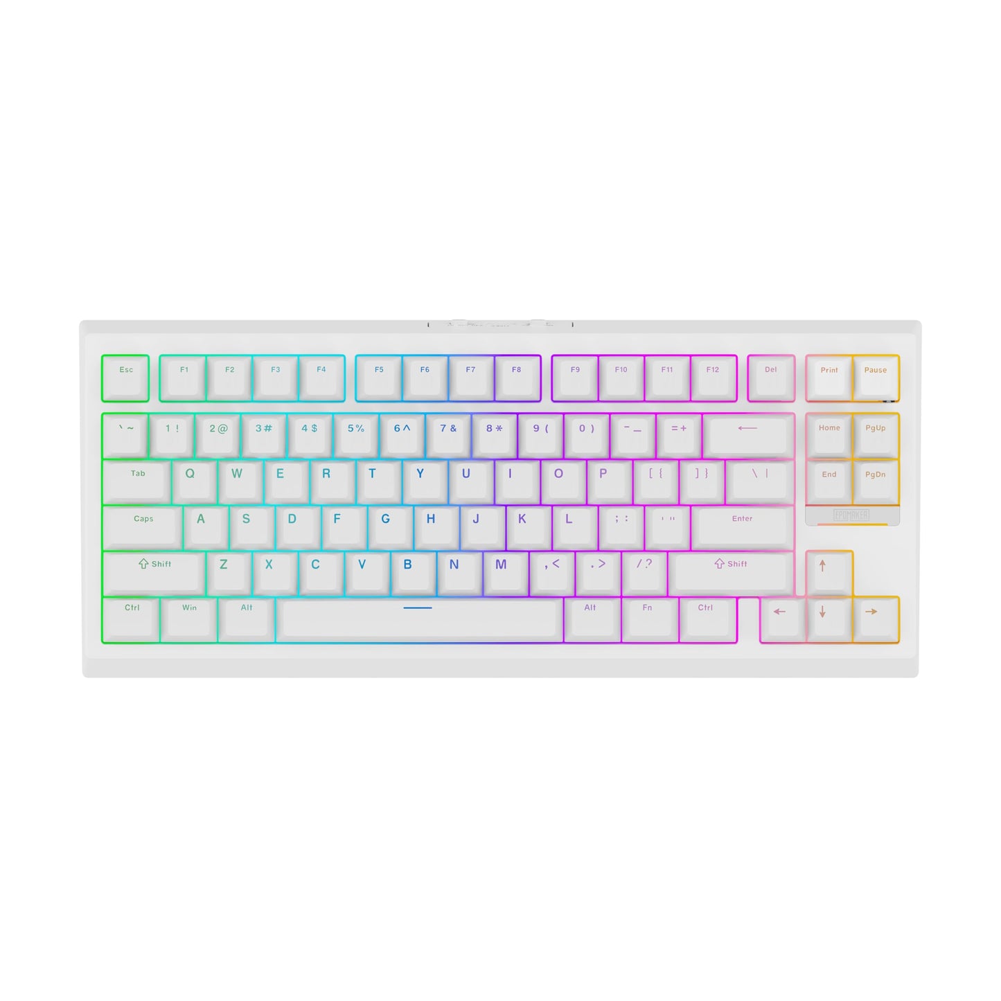 EPOMAKER G84 80% RGB Gaming Mechanical Keyboard, 2.4GHz/ Type-C/BT Wireless Keyboard, QMK/VIA Programmable, Hot-Swappable, NKRO, with Shine Through PBT Keycaps for Gamers (White, Creamy Jade Switch)
