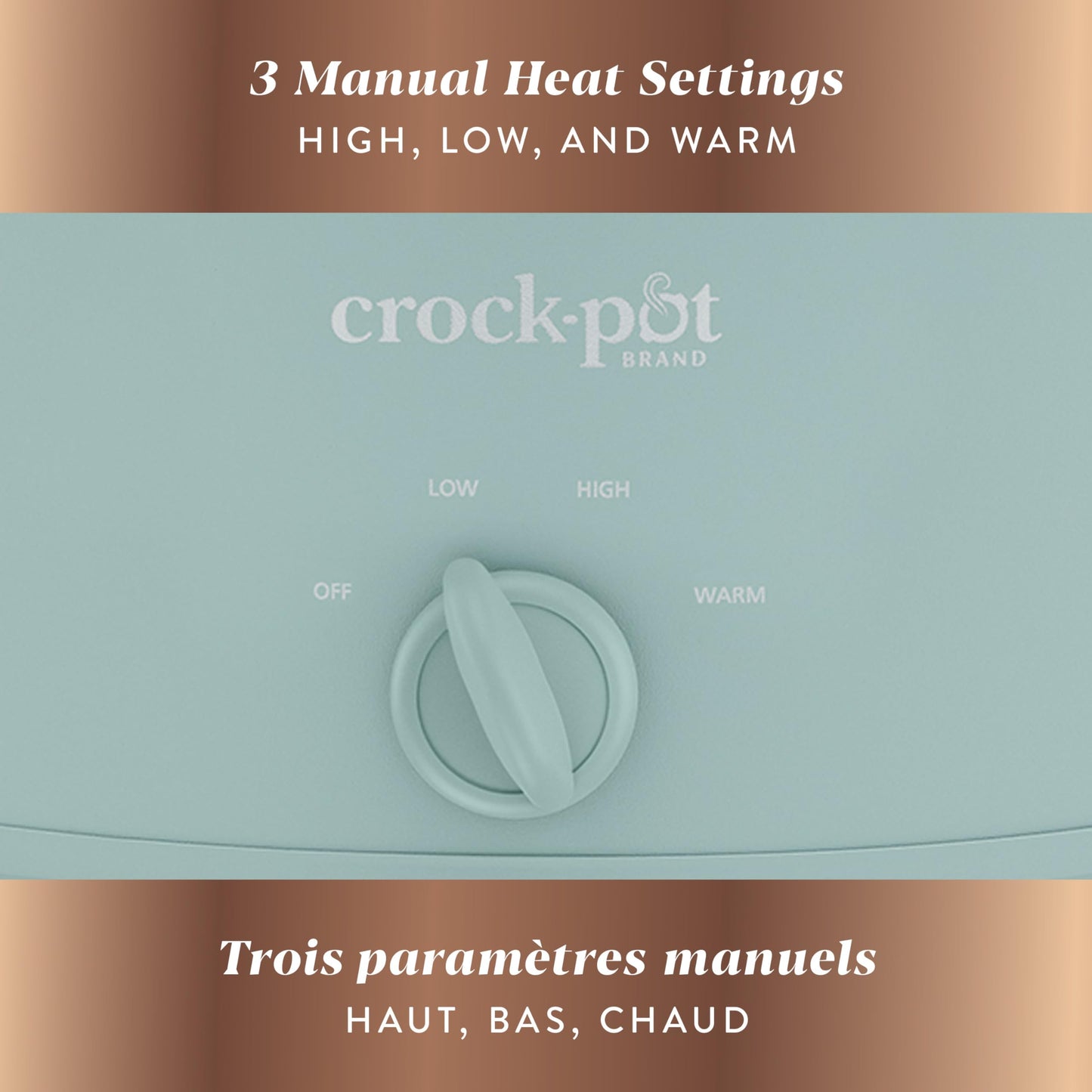 Crock-Pot Design Series 4.5-Quart Manual Slow Cooker, Ocean Fog Green