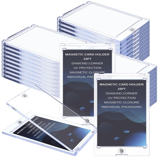 36PCS Magnetic Card Holders 35PT Acrylic Trading Card Protector Clear Card Sleeves Magnetic Card Display Holder Game Card Storage Case for Basketball Football Sports Game Trading Cards