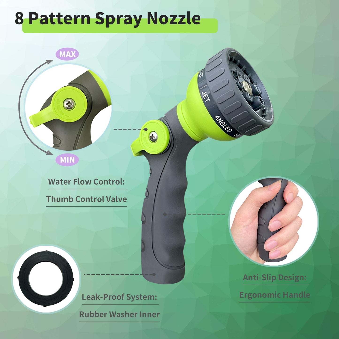 BlueBala Expandable and Flexible Garden Hose 25 FT- Water Hose with Durable Multiple Layer Latex, 8-Pattern Sprayer Nozzle and Standard 3/4" Brass Fittings, No Kinks, Save Space