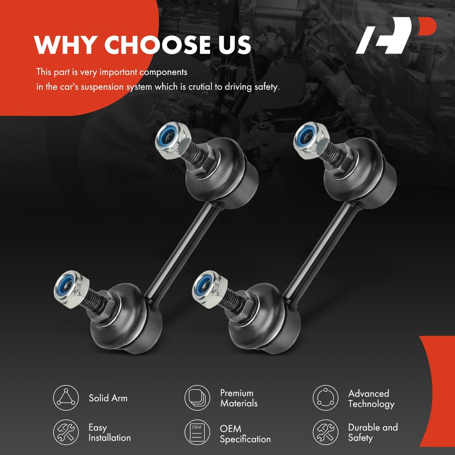 A-Premium 2 x Rear Sway Bar Links Stabilizer Bar Links, Compatible with Subaru Outback 2000-2009, Legacy 1998-2009, Baja 2003-2006 & Honda S2000 2000-2009