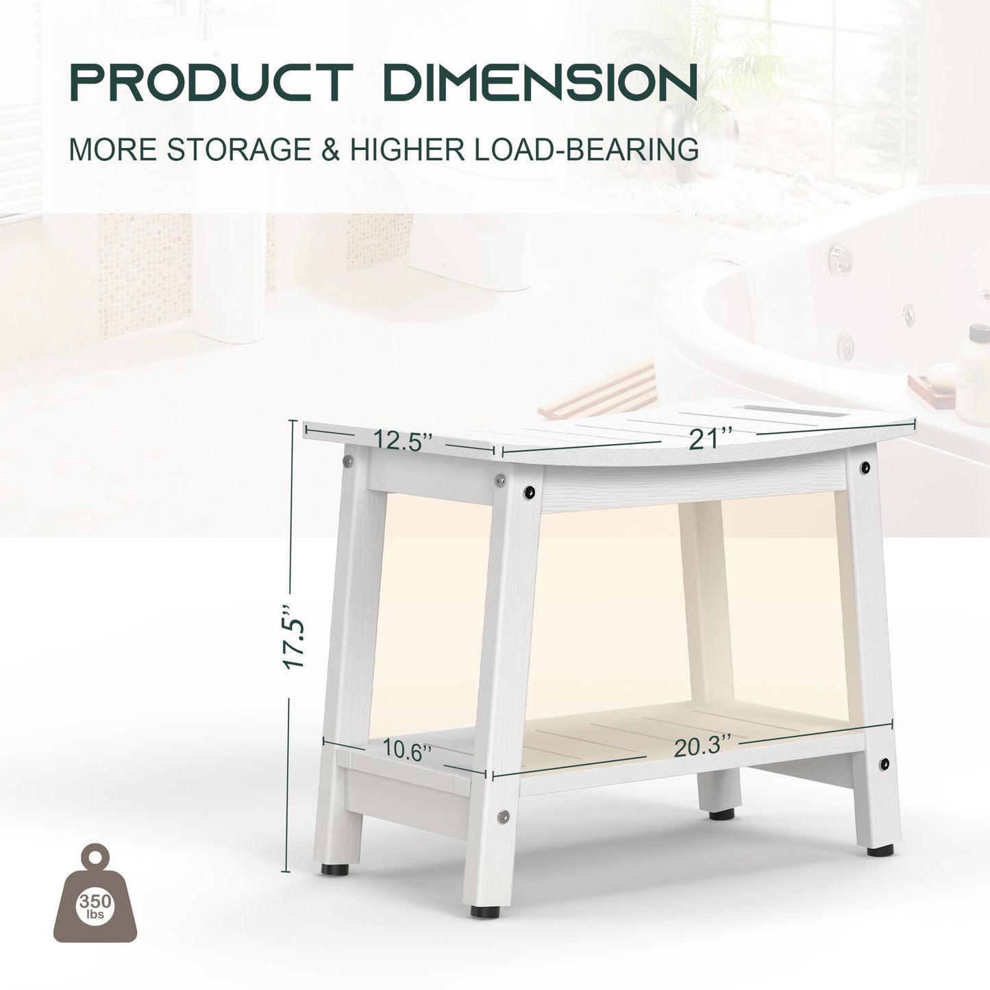 BEKVEM HDPE Stool White Large, BBS04L62