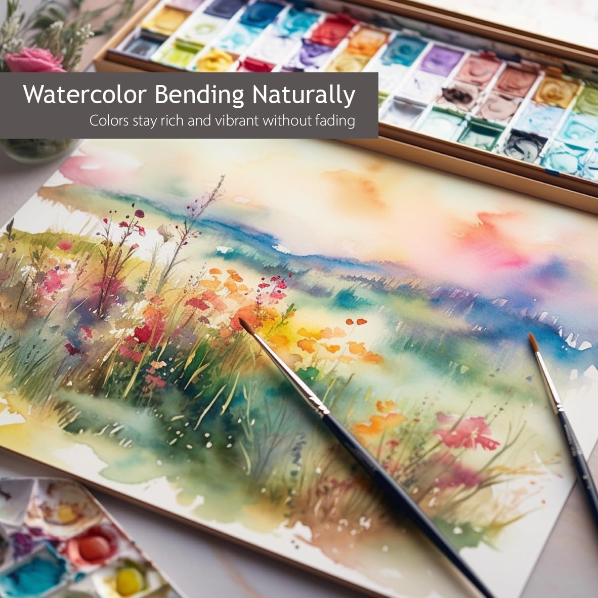 50 Pack 5x7 Inch Blank Watercolor Cards With Envelopes - 140lb Heavyweight 100% Cotton, Foldable for Painting or Card Making