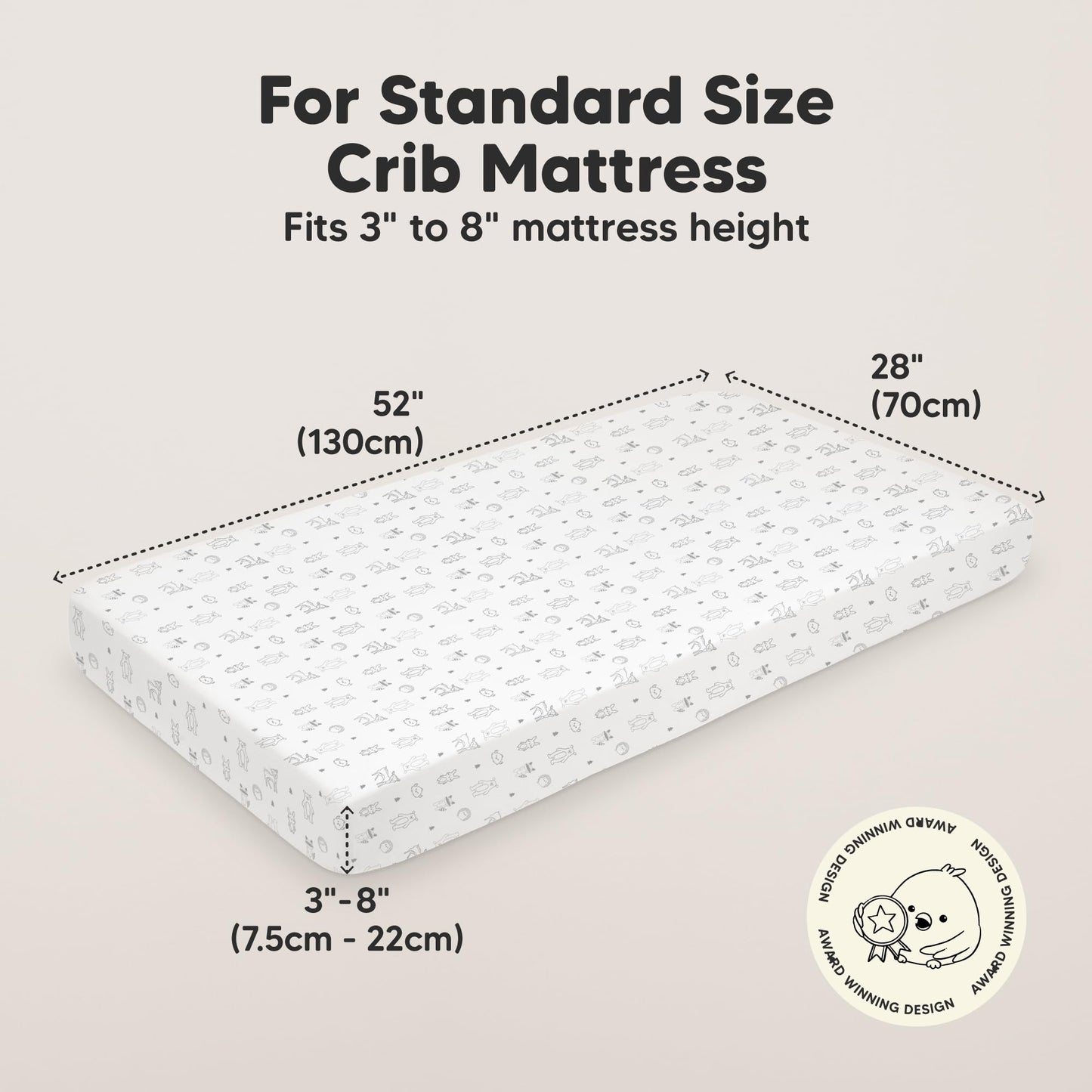 KeaBabies 2-Pack Organic Crib Sheets for Boys, Girls - Fitted Crib Mattress Sheet Neutral, Breathable Jersey Cotton Cover for Baby Bed, Toddler Mattress, Soft & Cute Prints (Woodland)