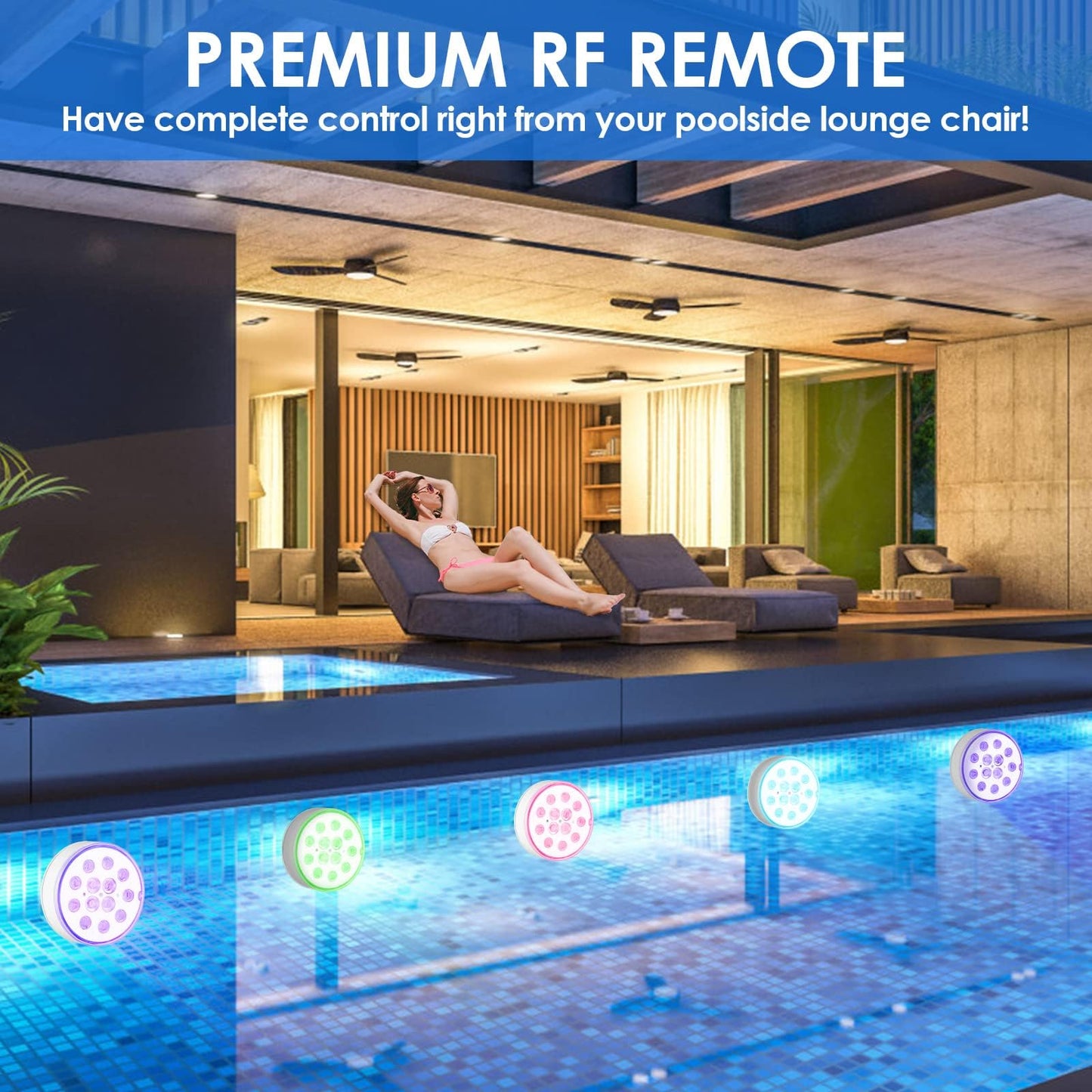 Pool Lights Rechargeable Underwater Above Ground - Submersible LED Lights Waterproof IP68 with Remote/Timer, Hot Tub Pond Lights with 16 Color RGB for Pond, Backyard, Party, Vase (4 Pack)