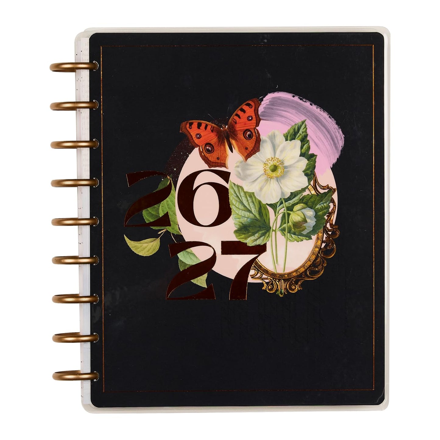 The Happy Planner Crafted Collage Midnight Classic 18 Month Disc Bound Dated Planner