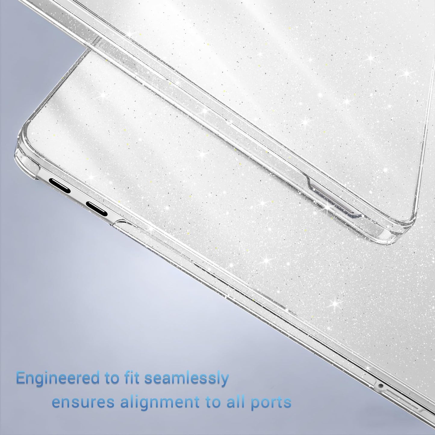 MOSISO Sparkly Glitter Case Compatible with MacBook Neo Case 13 inch 2026 Release Model A3404 with A18 Pro Chip, Crack-Resistant Protective Hard Shell Case&Keyboard Cover&ScreenFilm&Pouch, Transparent