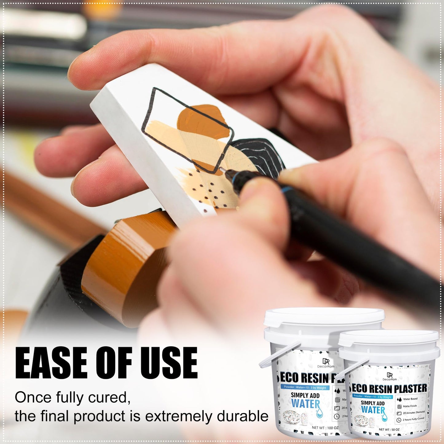 Eco Resin Casting Powder - Fast Cured Plaster Casting Powder for Beginners - 20~30 Minutes Demold, Easy Mixing Water Activated Eco-Friendly Casting Resin for DIY Crafts Making, Home Art (White, 1400g)
