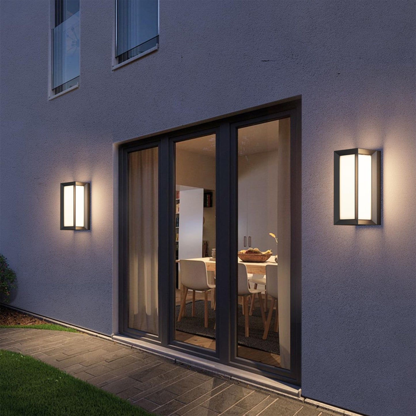 Tipace Outdoor Wall Light Modern Outdoor Porch Light Black Exterior Light Fixture Waterproof Front Door Light for House,Patio,Garage,Backyard,Hallway(2 Pack)