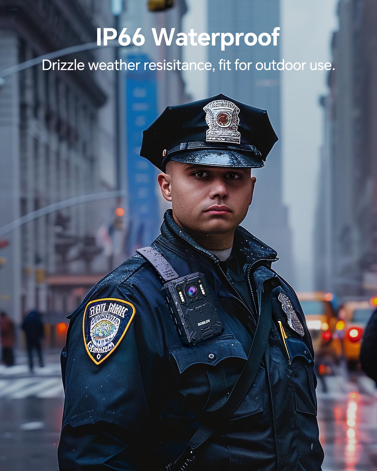 BOBLOV KJ23Pro Body Camera, Built-in 128GB Memory, 1296P Recorder with Car Suction, Built-in 3800mAh Battery, Night Vision Featured, for Daily Record and Law Enforcement(128GB)