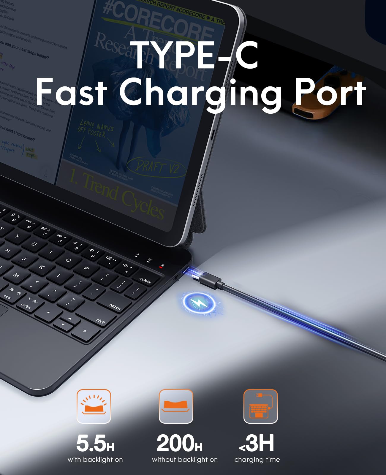 CHESONA for iPad Air 11 Inch Case with Keyboard (M3 2025/M2 2024), Floating Cantilever Stand, 7 Color Backlit, Smart Trackpad, Magic Keyboard for iPad Pro 11-inch 1/2/3/4th & iPad Air 4/5th Gen, Black