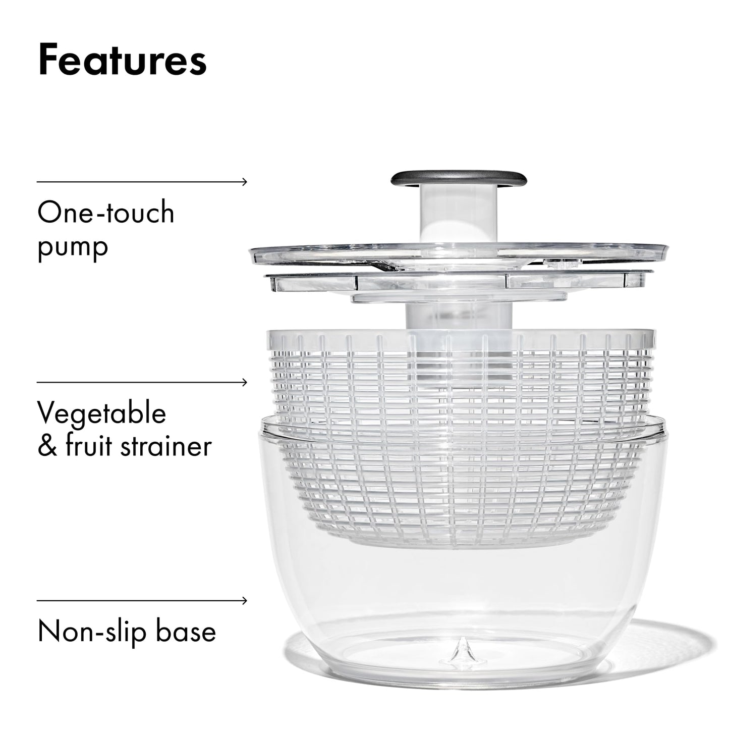 OXO Good Grips Good Grips Salad Spinner, 10.25-Inch Clear
