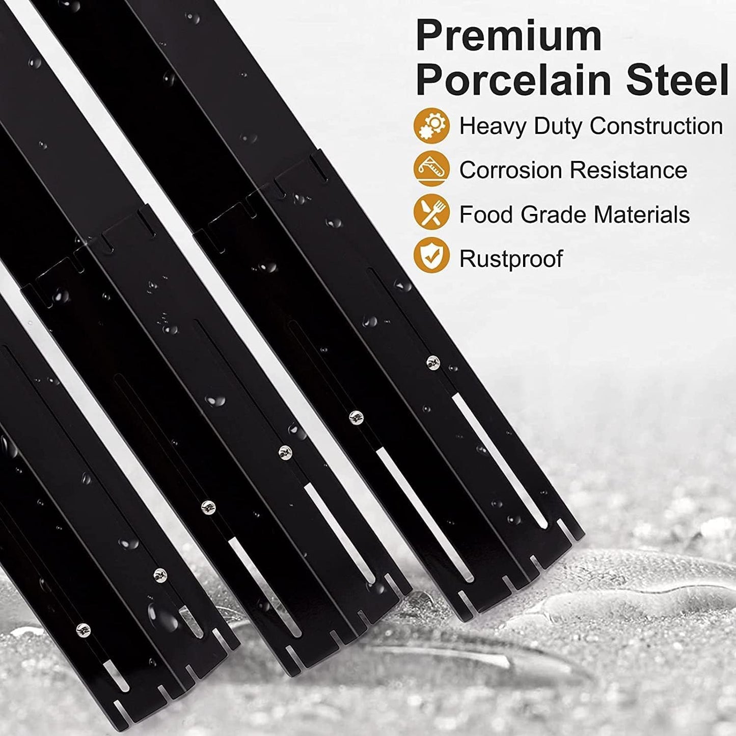 Criditpid Universal Barbecue Replacement Parts for Master Chef, Broil King, Dyna-Glo, Charbroil, 11.75" to 21" Adjustable Heat Plate Shields & 12" to 17 1/2" Pipe Burner Tube, 4 Pairs.
