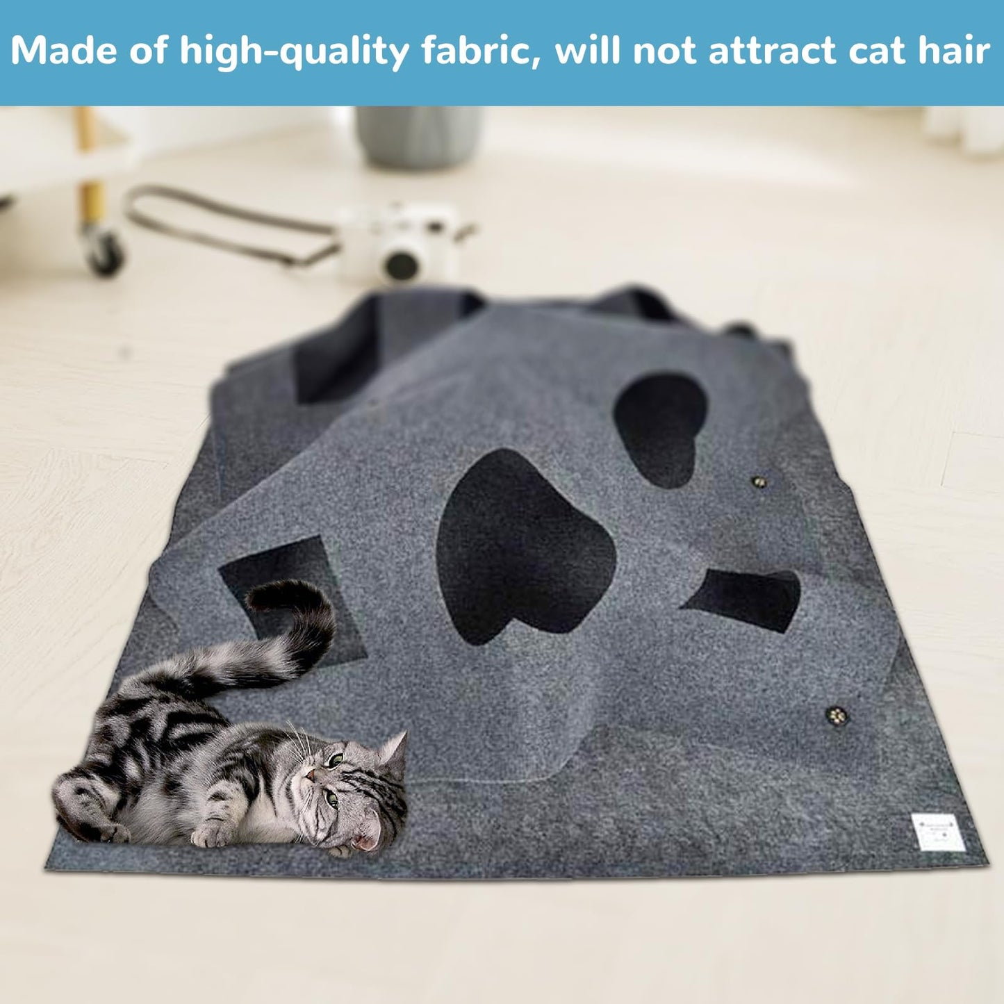 Cat Activity Play Mat Collapsible Pet Rug Training Scratching Grooming Bed Mat