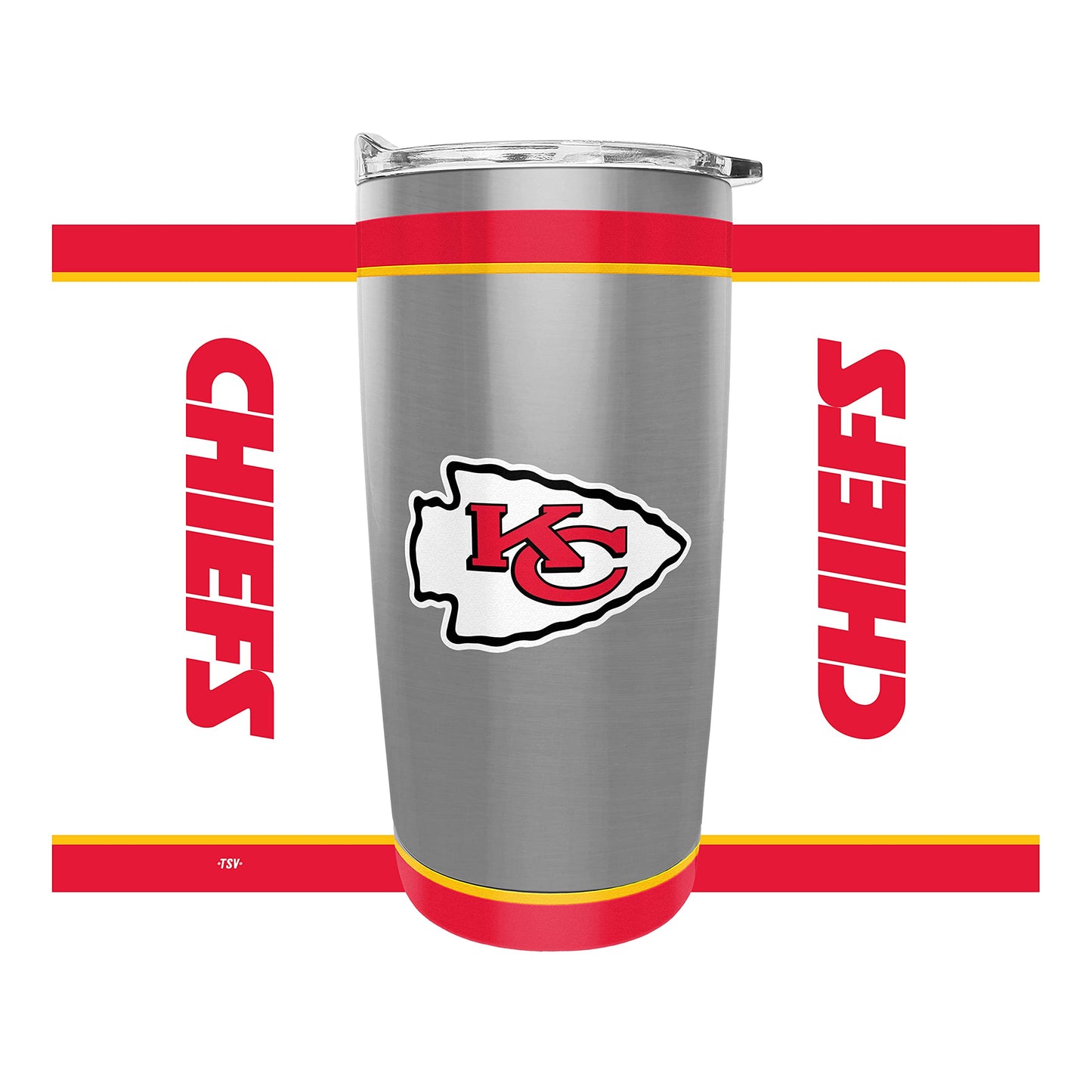 The Sports Vault by Inglasco NFL Kansas City Chiefs Stainless Steel Tumbler, 20-Ounce