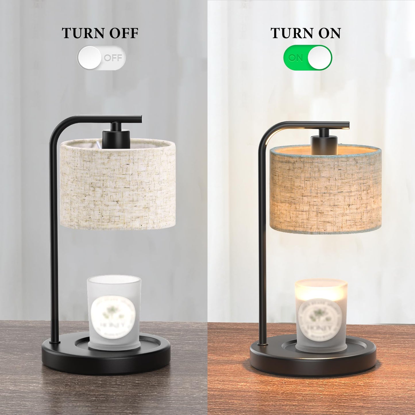 Spclsim Black Candle Warmer Lamp with Timer Dimmer, Dimmable Electric Candle Wax Warmer Heater with 2 Bulbs, Birthday Gifts for Women Her, Mom Gifts Idea, Thanksgiving Housewarming Gifts