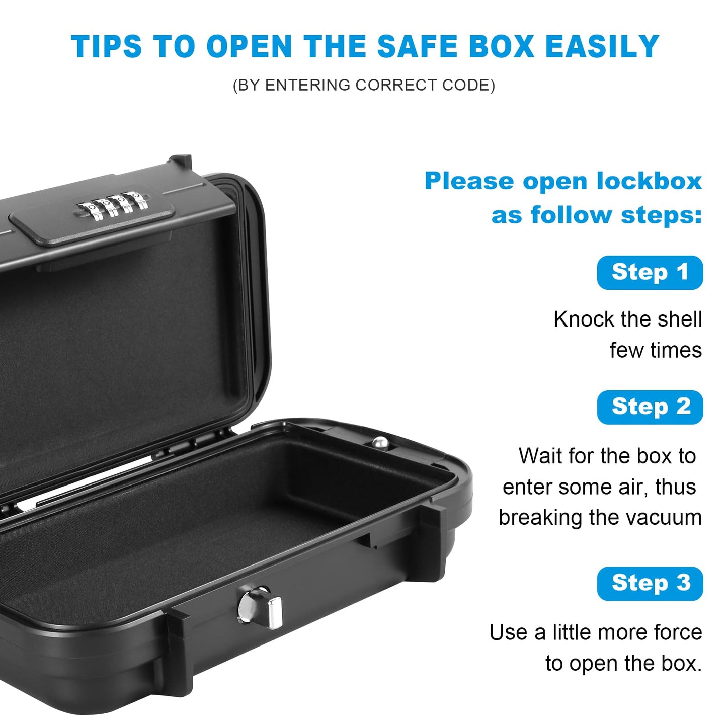 Travel Safe Portable Small Beach Safe Box with 4 Digital Combination Waterproof Security Case Lock Case with Removable Wire Rope Safety Box for Home Office Hotel Cars Travel