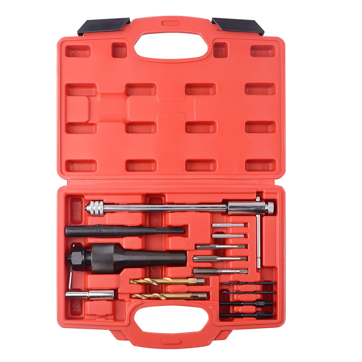 DAYUAN 16pcs Glow Plug Removal Tool, 8mm 10mm Damaged Glow Plug Extractor Repair Tool Set for Cylinder Heads 0.3in 0.4in Glow Plug Remover Kit