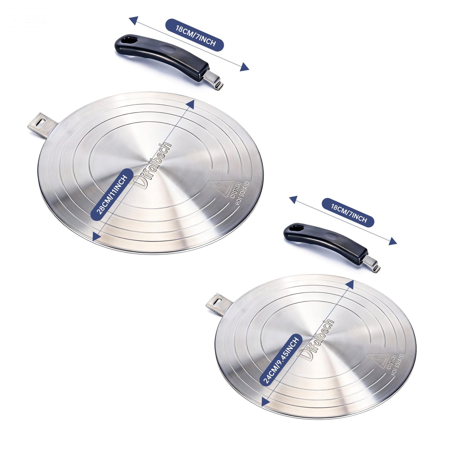 24cm Detachable Induction Plate Adapter, Stainless Steel Heat Diffuser for Electric Gas Stove Glass Induction Cooktop, Durable Converter Plate.