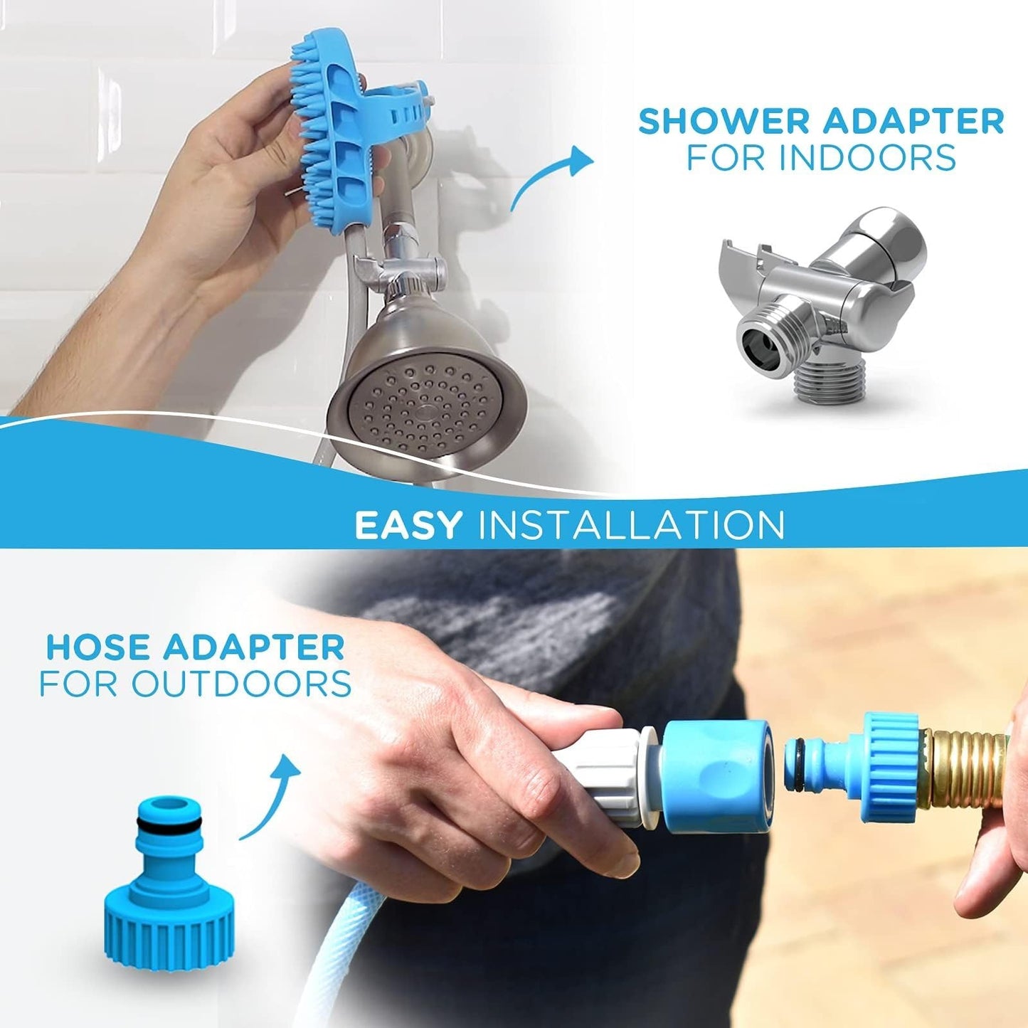 Aquapaw Dog Bath Brush Pro Sprayer and Scrubber Tool in One - Indoor/Outdoor Dog Bathing Supplies - Pet Grooming for Dogs or Cats with Long and Short Hair - Wash Hose and Shower Attachment